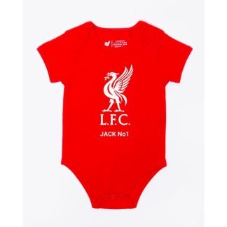 LFC Baby Personalised Liverbird Bodysuit Red