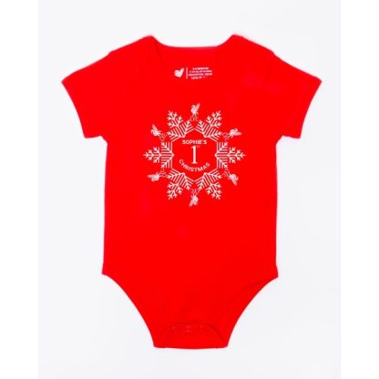 LFC Baby Personalised Snowflake Christmas Bodysuit