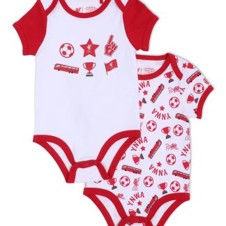 LFC Baby 2Pk Bodysuits Red NB