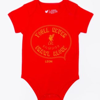 LFC Baby Personalised You'll Never Crawl Alone Bodysuit Red NB