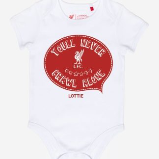 LFC Baby Personalised You'll Never Crawl Alone Bodysuit White NB