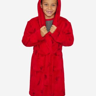 LFC Infants Hooded Dressing Gown Red 5-6