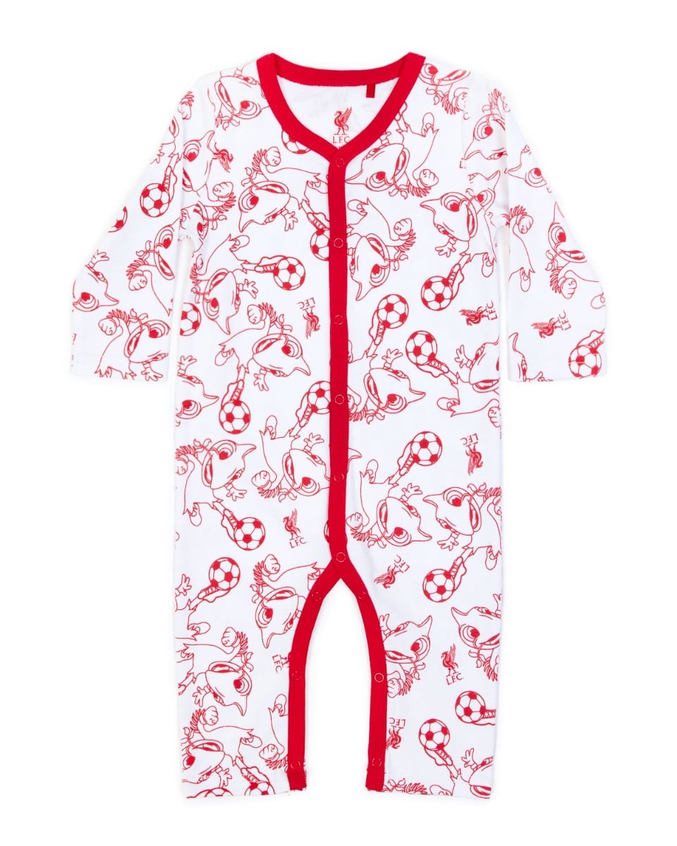 LFC Mighty Red Baby Romper White NB