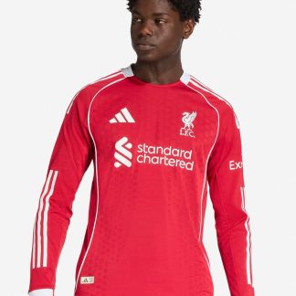 LFC adidas Mens 25/26 Authentic Home Long Sleeve Jersey XS