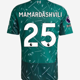 LFC adidas Mens 26/27 Home Goalkeeper Jersey - Premier League - Premier League Patch | Player - 'No Room For Racism' Patch - Premier League - MAMARDASHVILI-25 XL