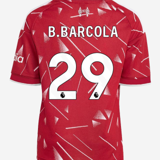 LFC adidas Youth 26/27 Home Jersey - Premier League - B.BARCOLA-29 9-10Y